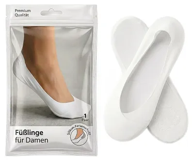 Produktbild von 1 Paar Damen Füßling, OneSize, mit Silikon-Fersenschutz - atmungsaktiv & rutschfest