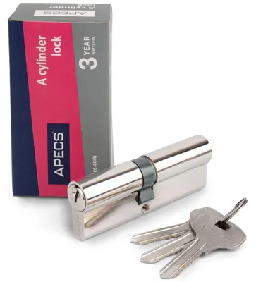 Productafbeelding van Deurcilinder 30/70 mm voor deur met 3 sleutels in zilver