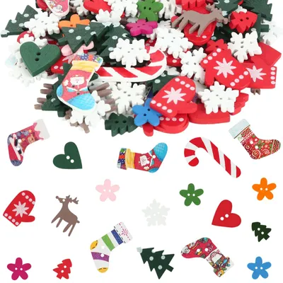 200 Holzstreudeko Weihnachten, 15 Designs, Tischdeko, DIY