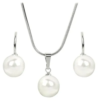 Produktbild von Elegant set of Pearl White necklaces and earrings