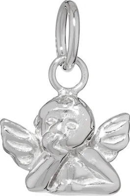 Image de Pendentif « ange pensif » en argent 925, 18 x 14 mm, amulette pour bracelet à breloques