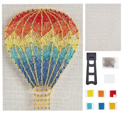 Obrázek produktu pro Sada pro tvorbu obrázků technikou "string art" – balón, sada pro tvoření a umělecké projekty pro děti i dospělé