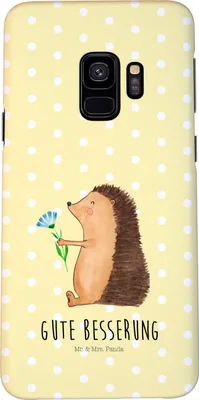 Produktbild von Mr. & Mrs. Panda Samsung Galaxy S9 Handyhülle Igel Blumen - Gelb Pastell - Geschenk, Besuch, Hülle, Gute Besserung, Krankenhaus, Handy Case, Schutzhülle, Krankheit, Cover