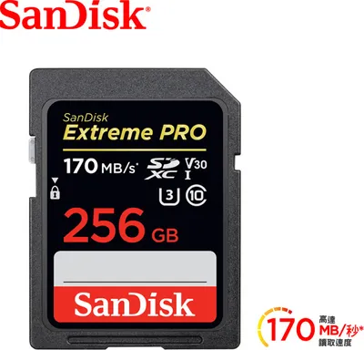 Produktbild von Sandisk SDSDXXY-256G SDXC Extreme PRO Class 10 UHS-I U3 V30 SDXC Speicherkarte, 256 GB, Class 10 / UHS-III