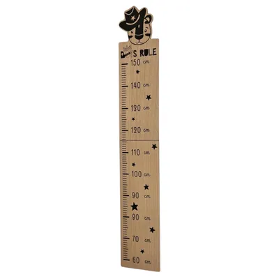 Produktbild von Messlatte Kinder Holz 60-150 cm Größenmesser Jungen und Mädchen Tiger