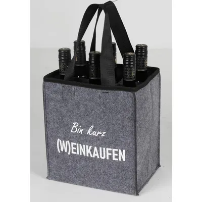 Produktbild von 12x Filz-Flaschenträger für 6 Flaschen Getränke Wein tragen transportieren
