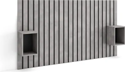 Immagine prodotto di COZY Testiera e Comodini, 196x107x3cm, Letto 120,135,140cm, Pannelli, Cemento