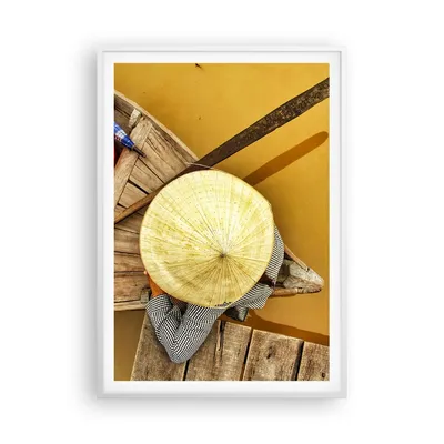 Produktbild von Gerahmtes Poster - Weißer Rahmen - Asiatisch Boot Brücke - 70x100 cm - Wand Bild - Wanddeko - Wandbilder - Kunstposter - Wandposter - Bilderrahmen - Bilder - Kunstdruck - P2WPA70x100-4844