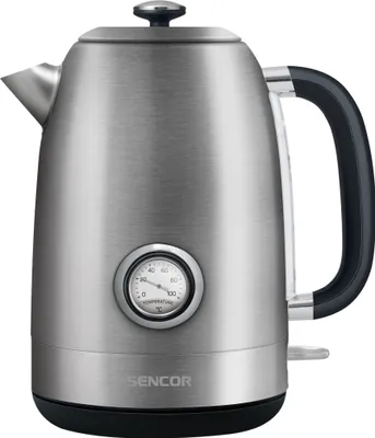 Obrázek produktu pro SENCOR SWK 1799SS Rychlovarná konvice, objem 1,7 l, příkon: 2 200 W, měření teploty vody pomocí ručičkového teploměru, vodoznak, dvojnásobné bezpečnostní jištění
