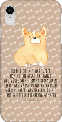 Produktbild von Mr. & Mrs. Panda Iphone XR Handyhülle Corgie - Hundeglück - Geschenk, Sprüche, Hund, Premium Kunststoff, Corgi, Spruch, Lebensfroh, Handy Case