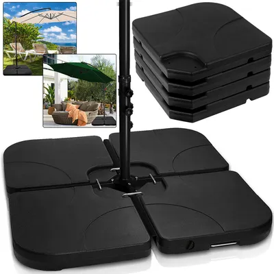 Produktbild von Jopassy Schirmständer Sonnenschirmständer 4 Platten Gewicht befüllbar bis 80kg Schirmgewicht Schirmständer Beschwerungsplatten Kunststoff