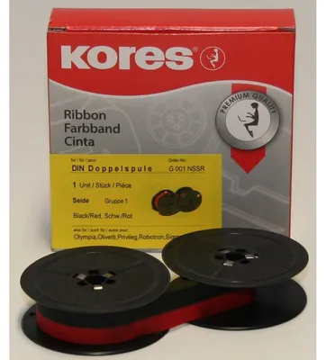 Produktbild von Kores Farbband G001NSSR Gr.1D für Triumph Adler Seide schwarz/rot