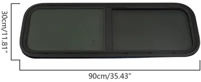 Obrázok produktu pre Rám pre karavan – Rám pre obytný automobil – Posuvné okno – Posuvné dvere – Okno – 900 x 300 mm – Tónované tvrdené sklo
