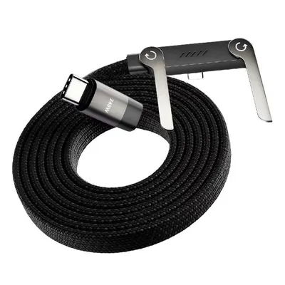 Produktbild von 2 in 1 Ladekabel mit Stand 1 m Type C 240W Schwarz