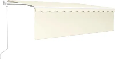 Produktbild von vidaXL Markise Automatisch Einziehbar mit Volant 5x3 m Creme