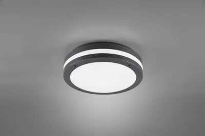 Produktbild von lightling Skender LED Außendeckenleuchte, IP54, Ø 30 cm, Höhe: 9 cm, anthrazit, Kunststoff, max: 11W