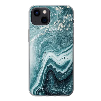 Produktbild von MuchoWow® Handyhülle Schutzhülle Hülle für iPhone 13 mini Naturstein - Glitter - Muster Silikon Softcase Handy Hülle - Softcase