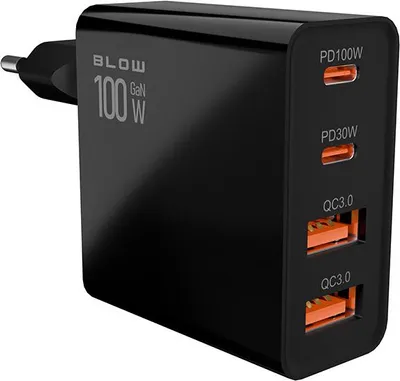 Obrázok produktu pre Adaptér 4xUSB 230V/5V-20V 2xUSBC+USBA2x BLOW 76-028 100W GaN PD+QC