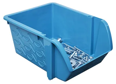 Produktbild von Gies stabile Stapelbox, Sichtlagerkasten 27,5 x 20 cm, BPA frei blau -  G