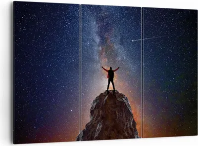 Produktbild von Bild auf Leinwand - Leinwandbild - 3 Teile - Kosmos Maßstab Mensch - 165x110cm - Wand Bild - Wanddeko - Wandbilder - Leinwanddruck - Bilder - Wanddekoration - Leinwand bilder - CE165x110-4786