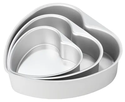 Image de Ensemble de 3 moules à gâteau en forme de cœur - Aluminium anodisé pour pâtisserie