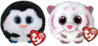 Immagine prodotto di Ty - Animali di peluche - Teeny Puffies - Pinguino Waddles e Tigre Tabor
