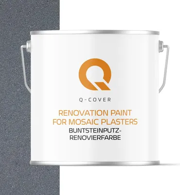 Produktbild von Q-COVER BUNTSTEINPUTZ-RENOVIERFARBE Fehgrau RAL 7000 5L – UV- & Witterungsschutz, wasserabweisend, für Innen & Außen