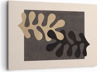 Produktbild von Bild auf Leinwand - Leinwandbild - Einteilig - Blätter Form Figur - 100x70cm - Wand Bild - Wanddeko - Wandbilder - Leinwanddruck - Bilder - Wanddekoration - Leinwand bilder - Wandbild - AA100x70-5131