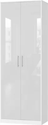 Produktbild von SMARTBett Schrank Kleiderschrank Aktenschrank 80 cm Weiss/Weiss Glanz