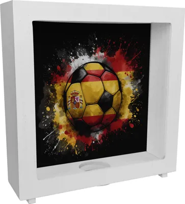 Produktbild von Fußball Spanien Flagge Rahmen Spardose aus Holz