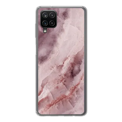 Produktbild von MuchoWow® Handyhülle Schutzhülle Hülle für Samsung Galaxy A12 Naturstein - Rosa - Luxus Silikon Softcase Handy Hülle - Bild