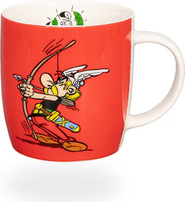 Produktbild von tea4chill Könitz Kaffeetasse Asterix - Bogenschießen - Tir à l'arc. Teetasse 350ml, Porzellan. Design modern, bunt