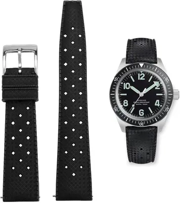 Imagen del producto de Correa de reloj de goma FKM, suave y duradera, de 18-22 mm, para relojes de buceo