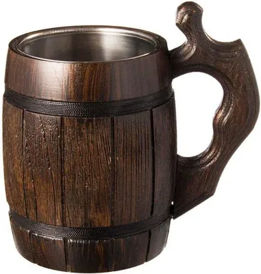 Produktbild von Famanu Bierkrug Handgefertigt - Umweltfreundlich - 0,6 Liter - Fassbraun