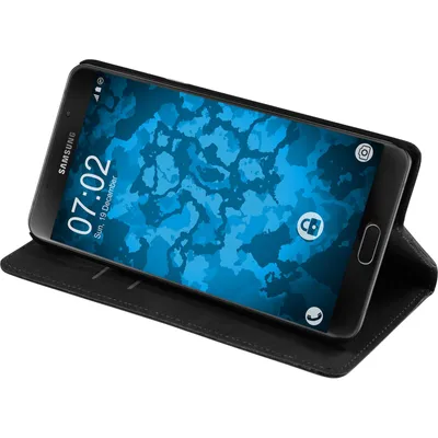 Produktbild von PhoneNatic Kunst-Lederhülle kompatibel mit Samsung Galaxy A9 (2016) - Book-Case schwarz Cover