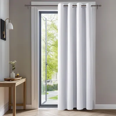 Immagine prodotto di Tende oscuranti spesse Deconovo, con passanti, color argento-grigio, ideali per la camera da letto