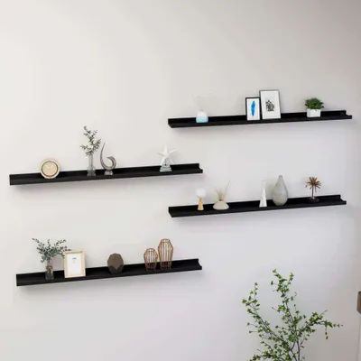 Produktbild von vidaXL Wandregale 4 Stk. Schwarz 100x9x3 cm
