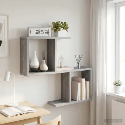 Produktbild von Möbel Wandregal Sonoma-Grau 60 x 12 x 50,5 cm Holzwerkstoff - Wandregale &58222