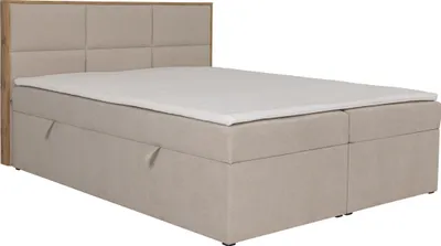 Produktbild von KSHOMECONCEPT Boxspringbetten mit Bettkasten ELMA 200x200, Taschenfederkern Matratze, Beige