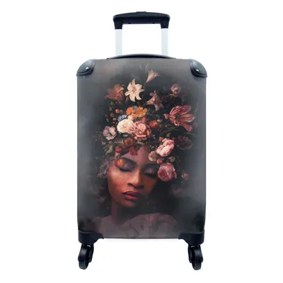 Produktbild von MuchoWow® Koffer Handgepäck Trolley Rollkoffer Kleine Reisekoffer mit 4 Rollen - Flora - Frauen - Farben - Cabin Size < 55x40x23 cm & 55x40x20 cm - Fotokoffer - Kabinenkoffer - Boardgepäck - Reise-Box - Reisekoffer - Reisegepäck - Koffer mit Bild - Trolley für Kinder