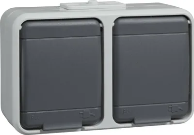 Produktbild von ELSO APWG Aqua-Top Schuko 445409 2fach waagerecht licht-/basaltgrau