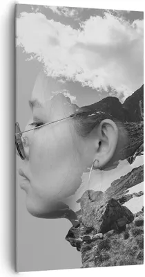 Produktbild von Bild auf Leinwand - Leinwandbild - Einteilig - Frau modern schwarz und weiß - 65x120cm - Wand Bild - Wanddeko - Wandbilder - Leinwanddruck - Bilder - Wanddekoration - Leinwand bilder - PA65x120-4571