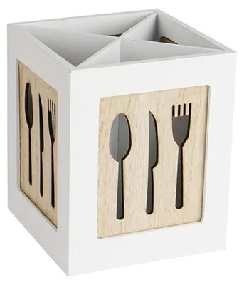 Produktbild von Omgoods – Besteckkasten aus Holz mit praktischem Organizer für die Küche