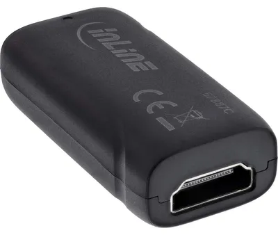 Produktbild von InLine 57887C, 3840 x 2160 Pixel, AV-Repeater, 20 m, Kabelgebunden, Schwarz, HDCP