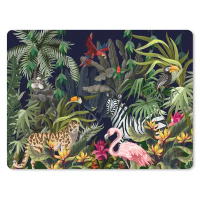 Produktbild von MuchoWow® Mauspad Mousepad Dschungeltiere - Natur - Jungen - Mädchen - Flamingo - Zebra 23x19 cm - Mousepads - Maus Mat - Pad - Mausunterlage - Schreibtischunterlage - Mauspad