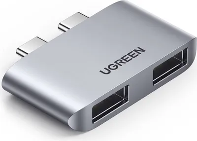 Image de Ugreen CM413, 2x USB-C vers 2x USB 3.1 Adaptateur Convertisseur Splitter USB HUB gris