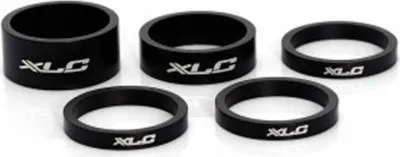 Produktbild von XLC AS-A02 A-Head 1' Spacer-Set: 3 x 5 mm + 1 x 10 mm + 1 x 15 mm, schwarz, 5-teilig (1 Set)