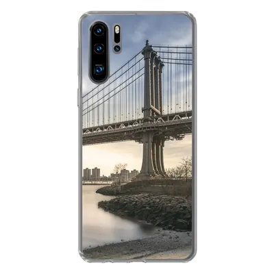Produktbild von MuchoWow® Handyhülle Schutzhülle Hülle für Huawei P30 Pro New York - Fluss - Brücke Silikon Softcase Handy Hülle - Schutzdeckel