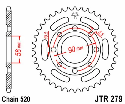 Zdjęcie produktu dla Zębatka JT 40T 520 JTR279.40