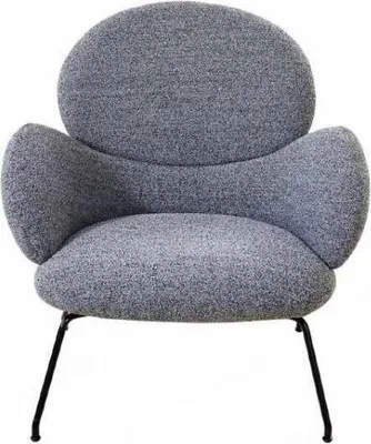 Produktbild von Sessel-Stuhl Polsterstuhl Samt Loungesessel Wohnzimmer Esszimmmer Grau